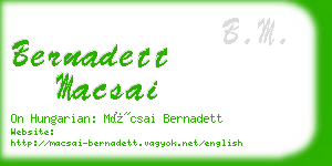 bernadett macsai business card